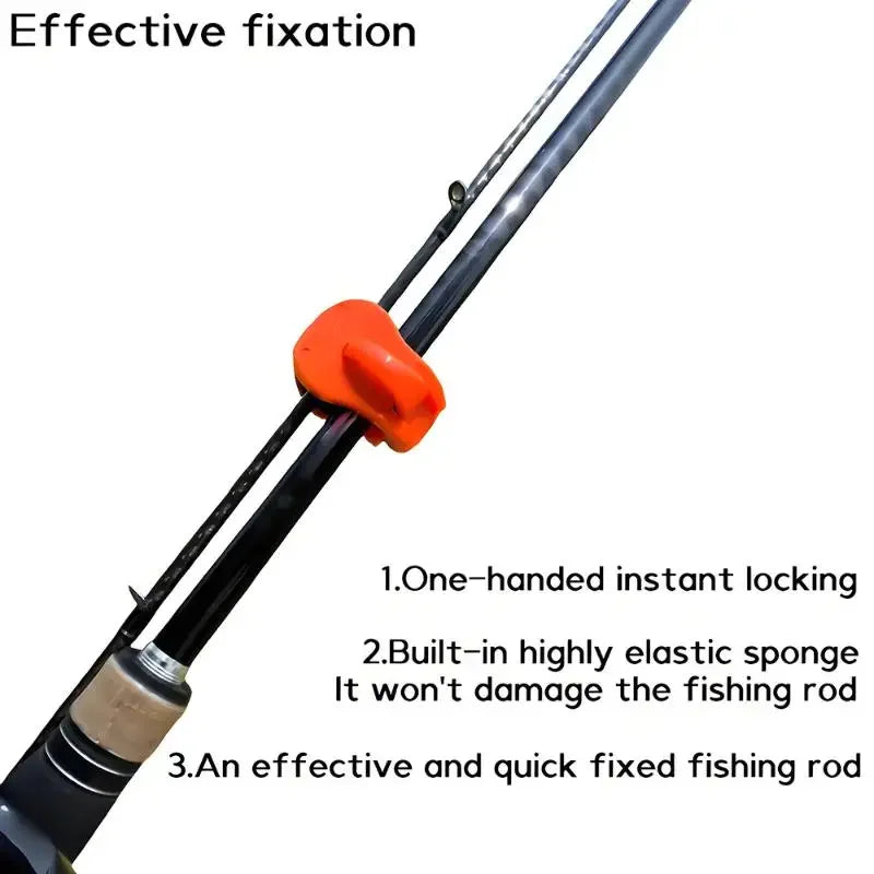 2Pcs Quick-Attach Fishing Rod Clip Tool-Free 1-Hand Holder For Freshwater Rods Storage Racks Secure Grip Tackle Organizer Oasis Select