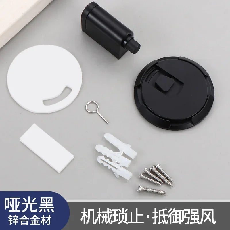 Door Stops Heavy Duty Magnetic Stopper Mechanical Door Stop Adjustable Door Holder Non-punch Sticker Furniture Hardware Oasis Select Matte Black