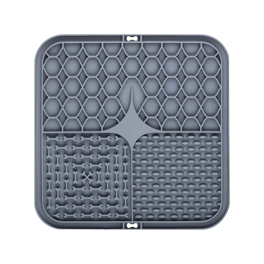 Silicone Dog Lick Mat – Slow Feeder & Bath Anxiety Relief Dog Lick Mat Oasis Select Gray One Size