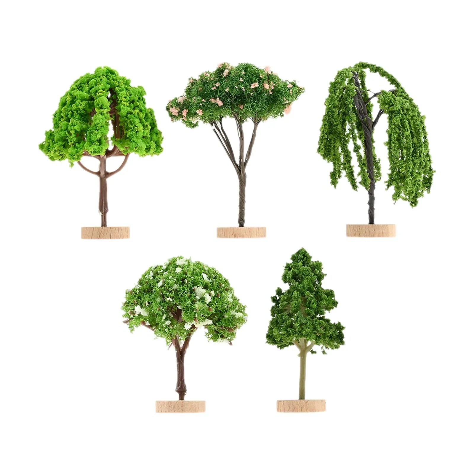 5Pcs Miniature Garden Mini Simulation Landscape Trees Fits for Architectural Model Decoration,scene Layout,DIY Activities Oasis Select