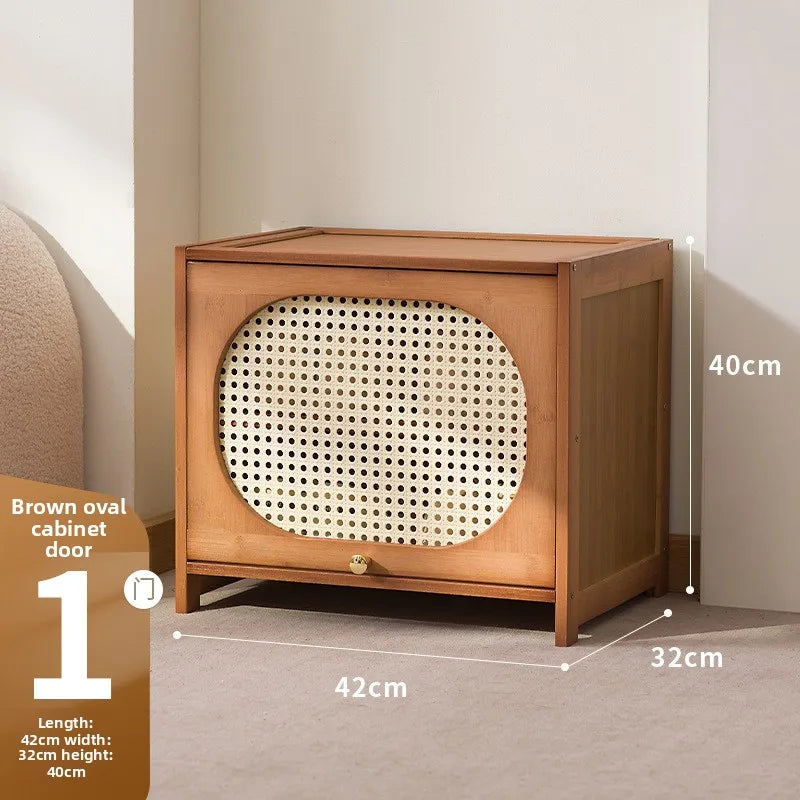 Household entrance shoe cabinet large capacity simple narrow multi-layer vertical small shoe cabinet corridor Oasis Select Brown-3 layers