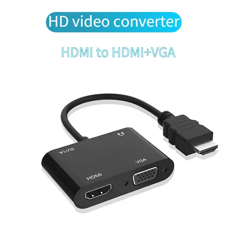 HDMI to 4K VGA Dual Display Adapter with Audio | 1080p HDMI Display Adapter Oasis Select HDMI to VGA HDMI