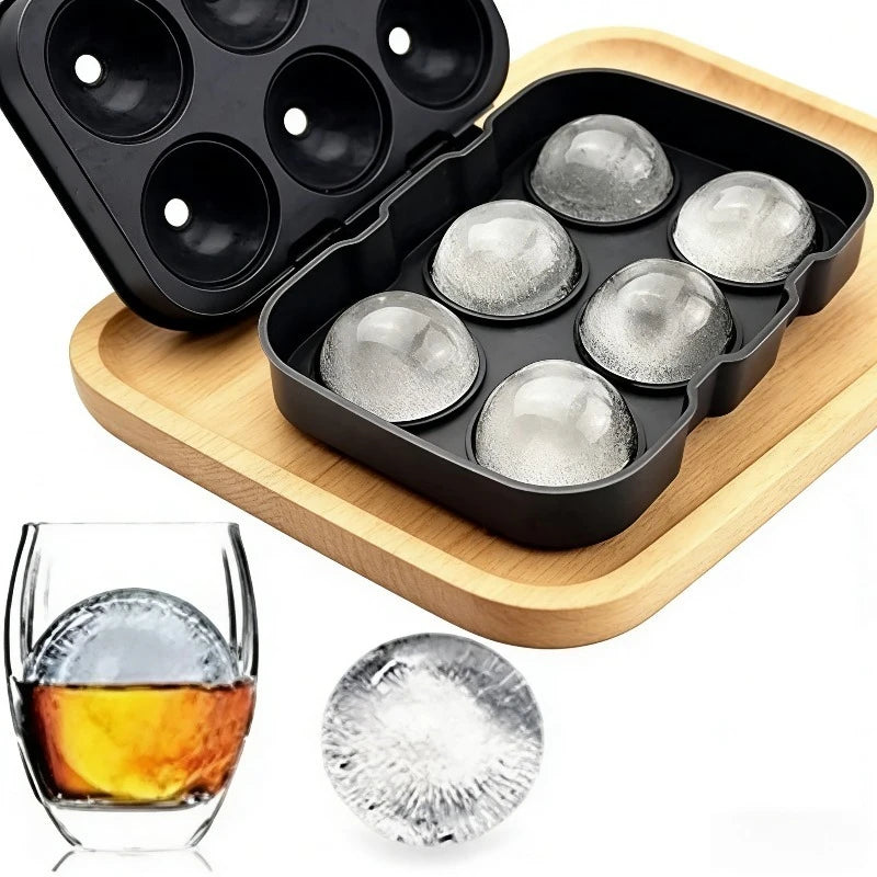 Large 3D Round Silicone Ice Ball Maker Big Sphere Mold High Balls Ice Cube Tray for Freezer Whiskey Cocktail Bar Tool Oasis Select