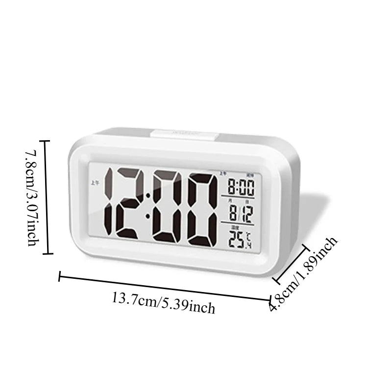 Digital Alarm Clock 12/24-hour Display Screen Timer LED Night Light Suitable for Bedroom and Household Use Oasis Select White