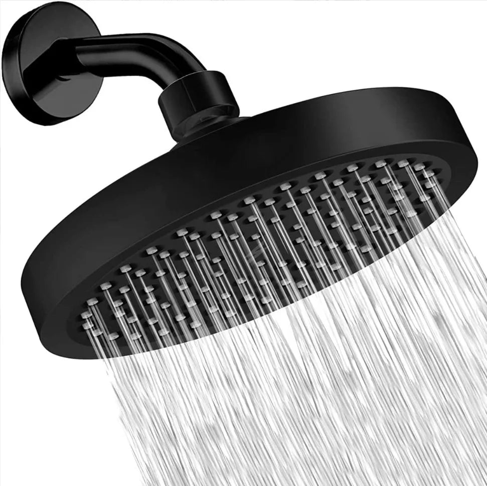 6-Inch Round Electroplated Shower Head Set with Extension Rod