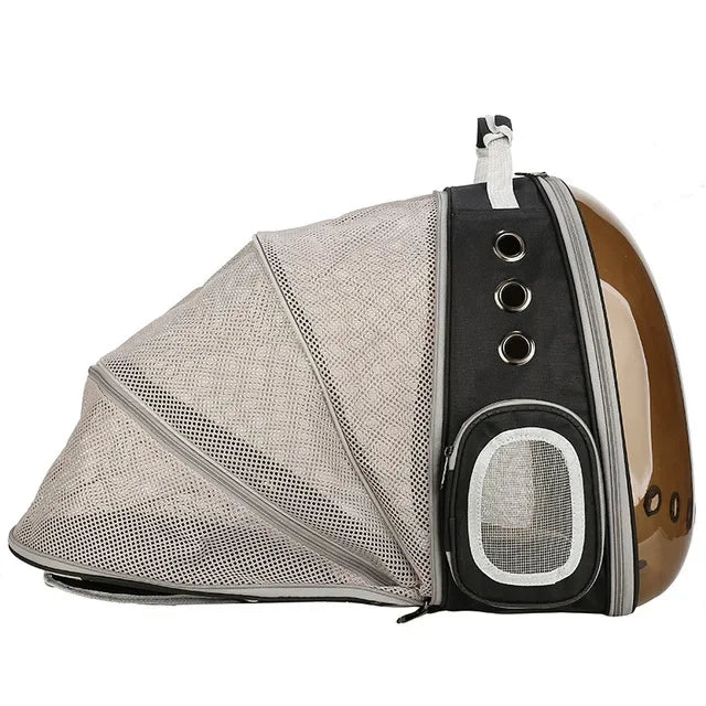 Cat Carrier Bag Breathable Pet Backpack Expansion Bag Outside Portable Transparent Space Capsule Carrier Bag For Small Dog Cats Oasis Select Coffee