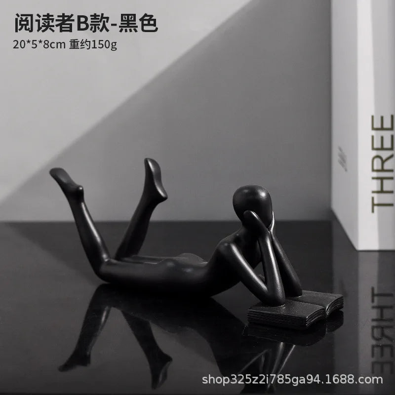 The New Creative Thinker Reads The Decoration Piece Modern Simple Home Living Room Abstract Decoration Gift Oasis Select B Black