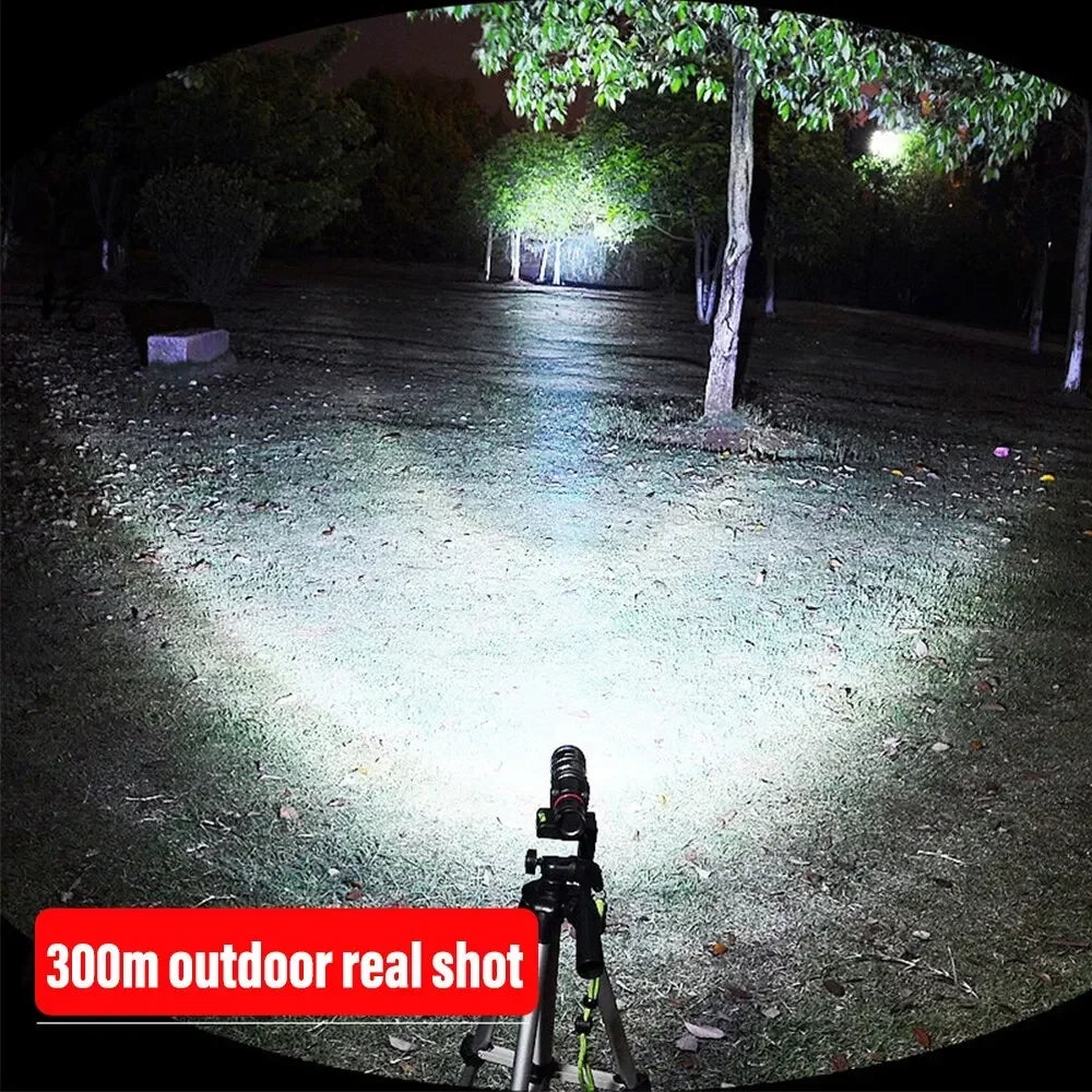 High Power Led Flashlights Zoomable Camping Torch With T6 LED Lamp Beads Waterproof 4 Lighting Modes Multi Function USB Charger Oasis Select