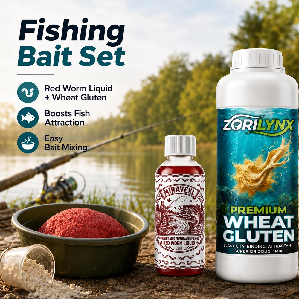 Bloodworm Liquid Fishing Bait Attractant Scent and Wheat Protein Drawing Powder Lure Additive Carp Coarse Tackle Accessories Set Oasis Select