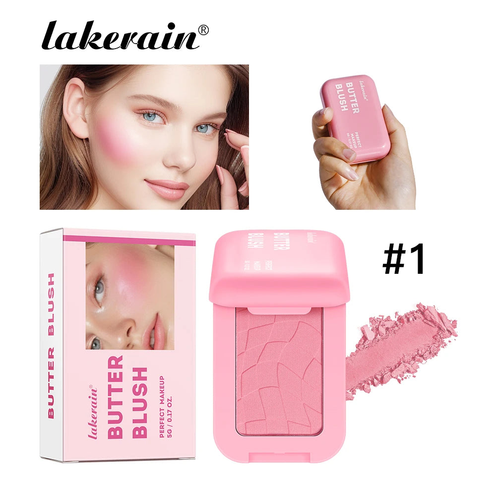 Lakerain Butter Blush High Color Rendering Brightening Makeup Long-lasting Makeup Effect Waterproof Sweat-proof Butter Blush Oasis Select Butter To Go