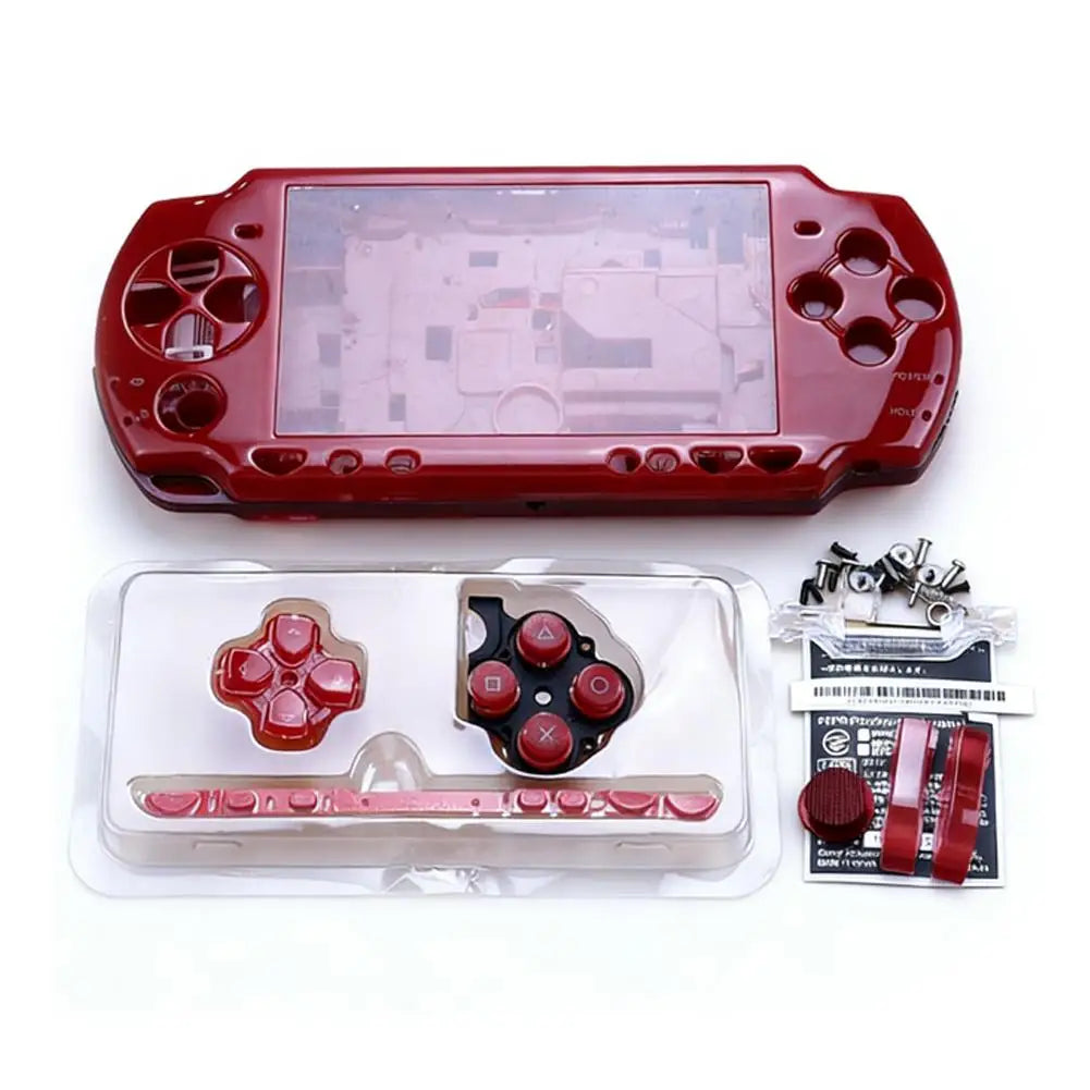 With Buttons Screws Kit Protective Case Kit Full Housing Shell Console Replacement for PSP 2000 With Precise Hole Alignment Oasis Select red
