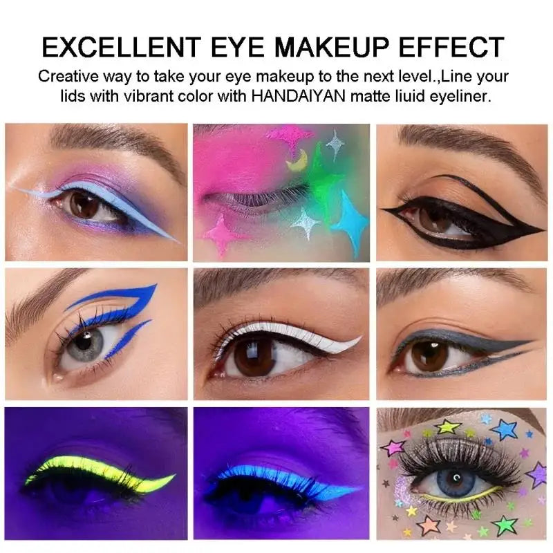 Handaiyan Neon UV Glow Liquid Eyeliner – Waterproof Matte