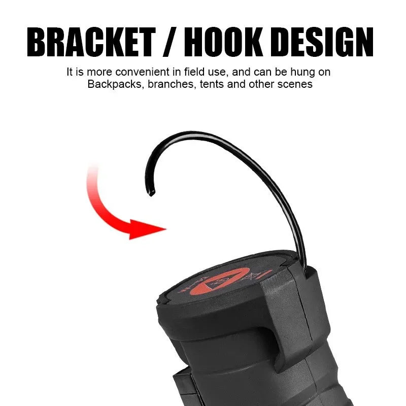 COB LED Folding Flashlight Portable Magnetic Work Light Lantern USB Rechargeable Emergency Repair Camping Torch Lamp With Hook Oasis Select