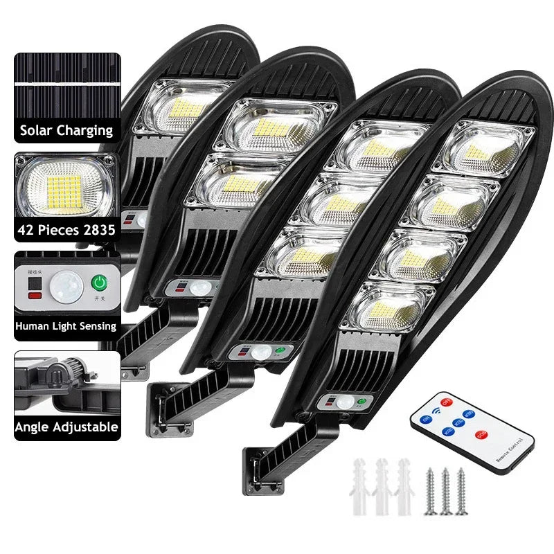 Outdoor LED Solar Lights Garden Street Light With Motion Sensor and Remote Control Waterproof Wall Light for Garage Floodlight Oasis Select