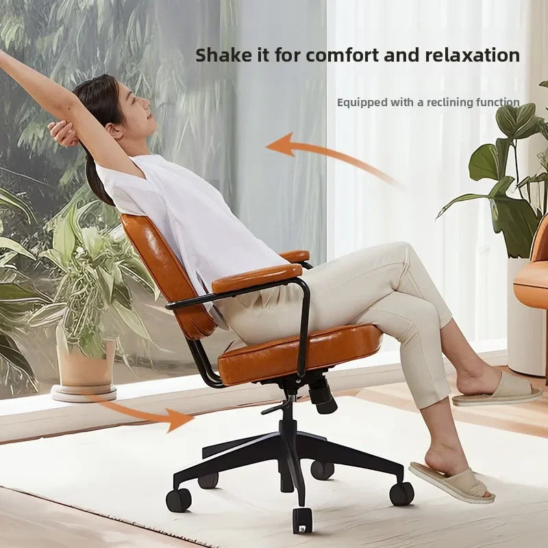 Chair backrest home computer chair study desk chair bedroom rotating seat leather office chair Oasis Select