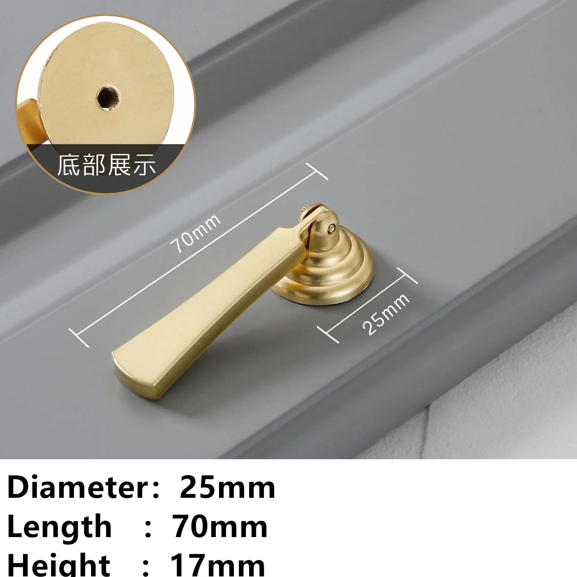 Handles Drawer Cabinet Furniture Kitchen Handles for Cabinet Knob Door Drawer Furniture Kitchen Golden Single hole Rings Knob Oasis Select 2221-Zinc alloy