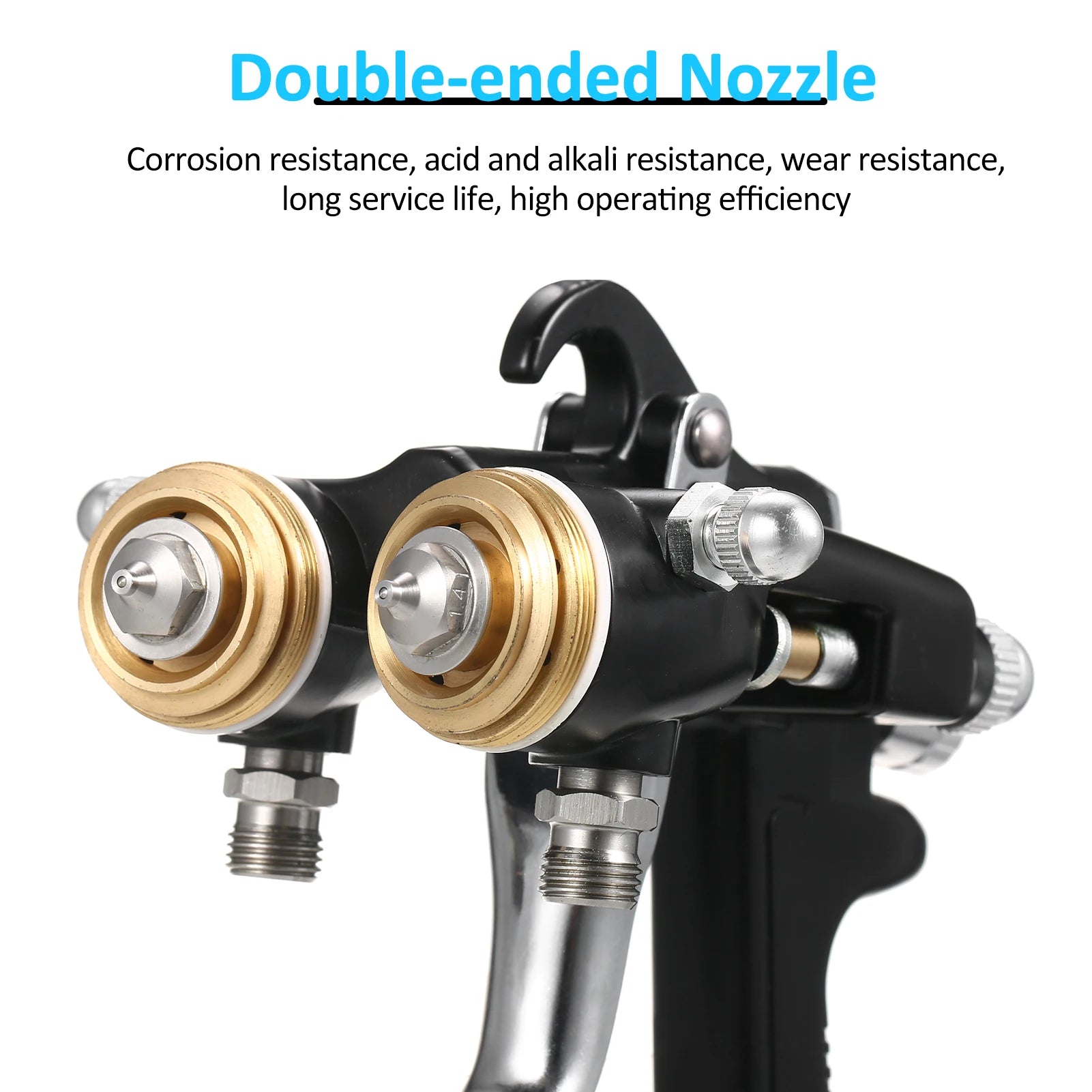 Double 1.4mm Nozzle Dual Heads Two Component Mirror Effect Silver Chrome Air Powered Spray Machine Professional Air Paint Spraye Oasis Select