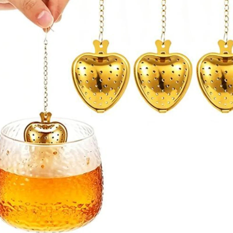 Stainless Steel Fine Mesh Heart Shaped Tea Strainer Reusable Infuser for Tea Lovers Daily Home Drinking Use Oasis Select