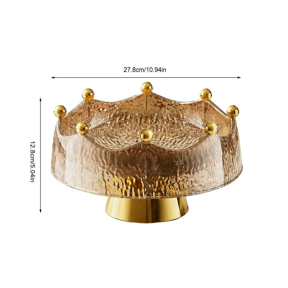 Fruit Bowl Luxury Serving Tray Fruit Bowl with Forks Golden Table Decoration Multifunctional Candy Dish home Table Decor Oasis Select Gold