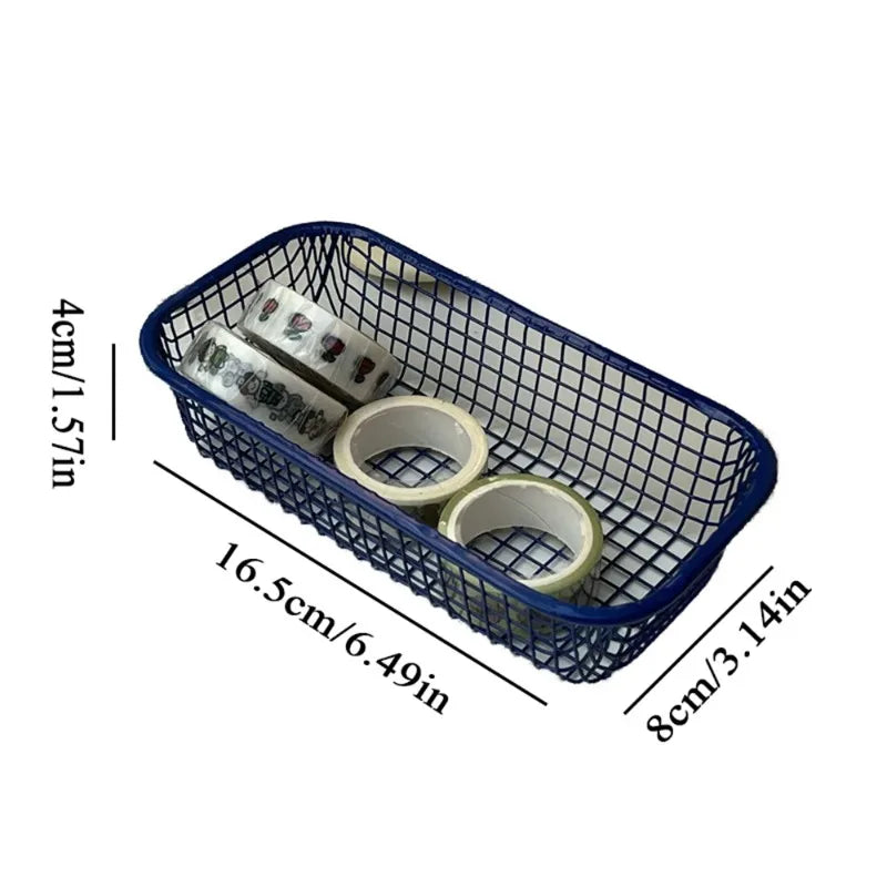 Rectangular Grid Storage Baskets Multi Purpose Desktop Organizer Tray For Stationery Cosmetic Sundries Bedroom Office Sorting Oasis Select