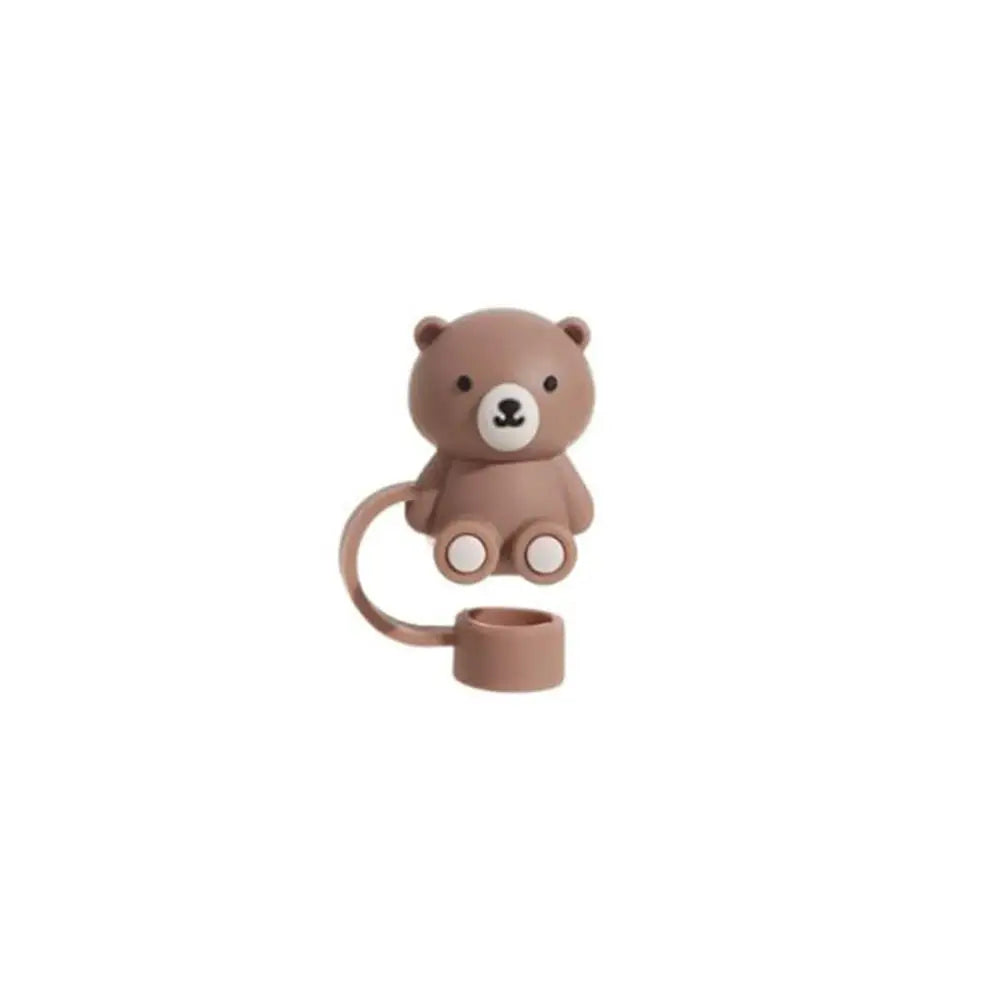 10mm/0.4in Flower Shape Straw Cover Compatible with Stanley 30&40 Oz Tumbler Soft Silicone Flower Straw Cover Straw Lid Oasis Select Brown
