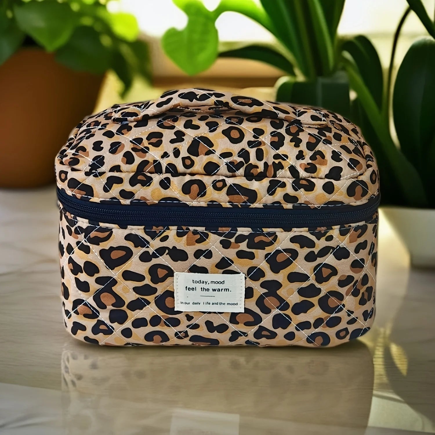 4Pcs European American Ins Style Leopard Print Makeup Bag Double Layer Large Capacity Travel Toiletry Bag Cosmetic Storage Organ Oasis Select
