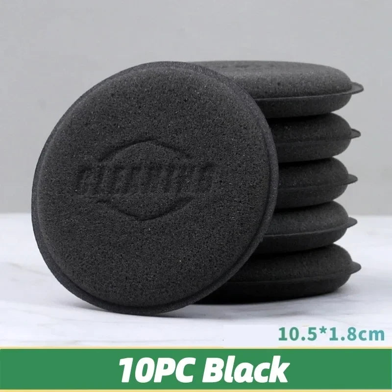 Car Round Waxing Polish Sponges High Density Foam Applicator Pads Curing and Polishing Sponges Car Detailing Tools Car Wash Oasis Select 10PC Black