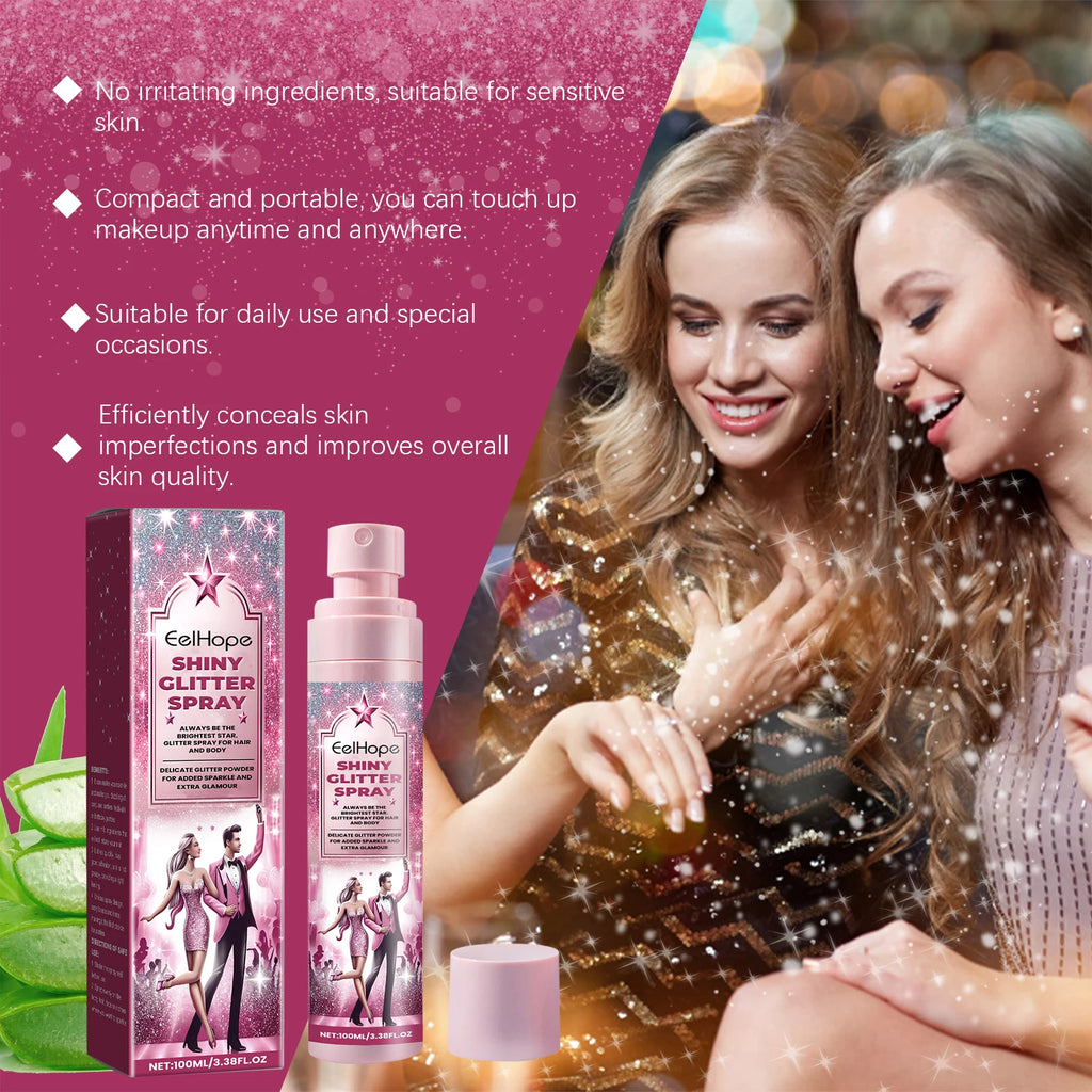 Eelhope Glitter Shimmer Spray – Face, Hair, Body & Clothes Body Glitter Spray Oasis Select