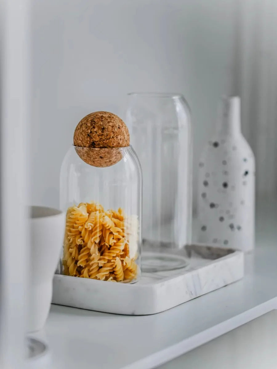 Sealed Jar Glass Cork Stopper Coffee Beans Dried Fruit Storage Box Kitchen Food Multigrain Storage Jar Cork Tea Jar Oasis Select