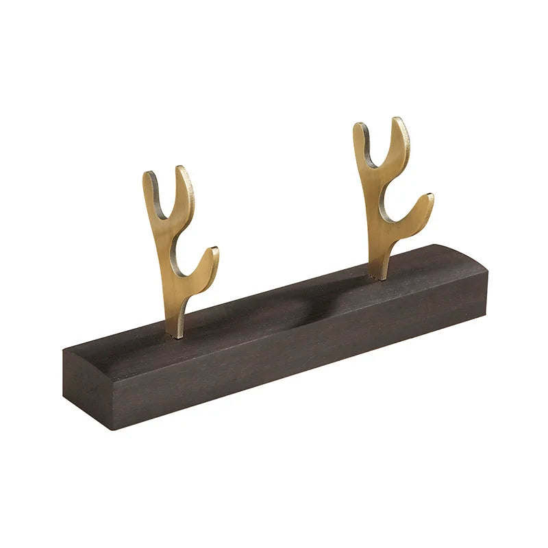 Solid wood pen holder metal antler storage stand ebony bamboo wood desktop ornaments office student pen holder display stand Oasis Select