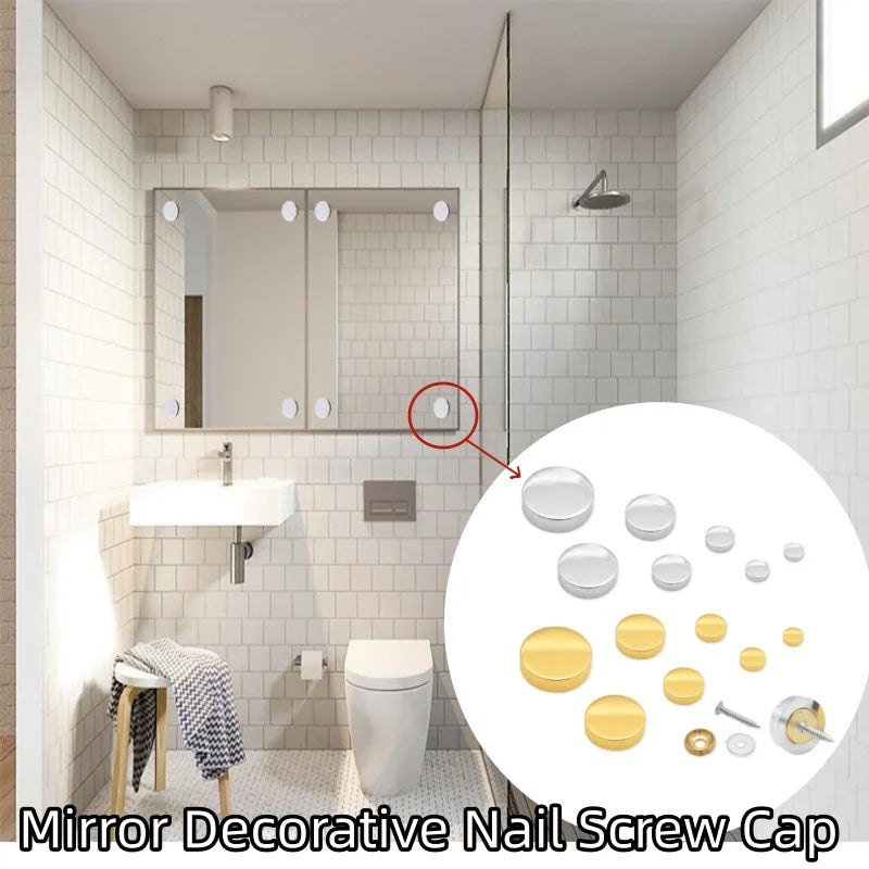 4Set/Bag Mirror Decorative Nail Advertising Glass Screw Cap Cover Fasteners Stainless Steel Billboard Fixing10-16mm Oasis Select