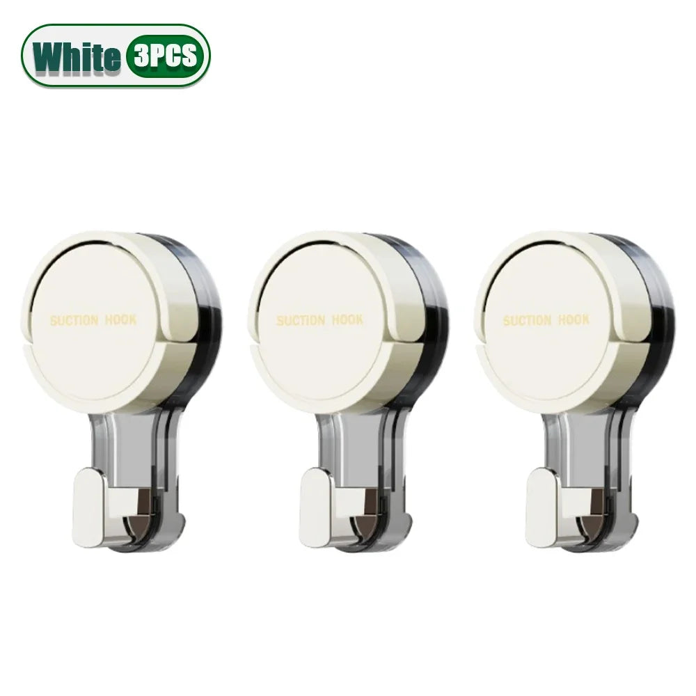1-30PCS Suction Cup Hook Reusable Stronge Vacuum Bathroom Suction Cup Hooks Waterproof Towel Rack Clothes Hanger Hook Accessor Oasis Select White-3PCS