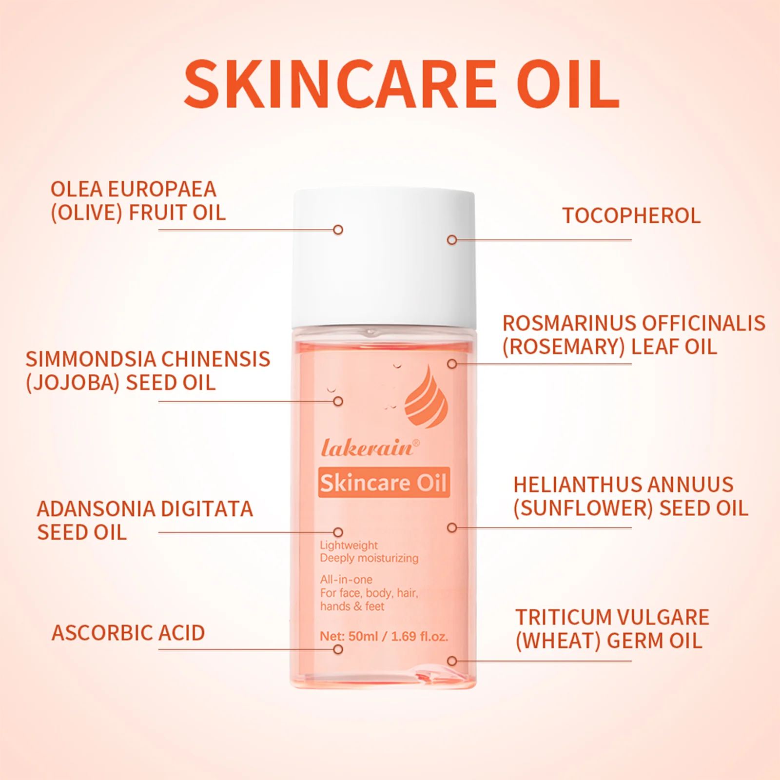 Bio Skincare Body Oil Face Body Moisturizer Improve Hair Health Fade Scars Vitamin A Vitamin E Oil Exfoliate Skin Care Oasis Select