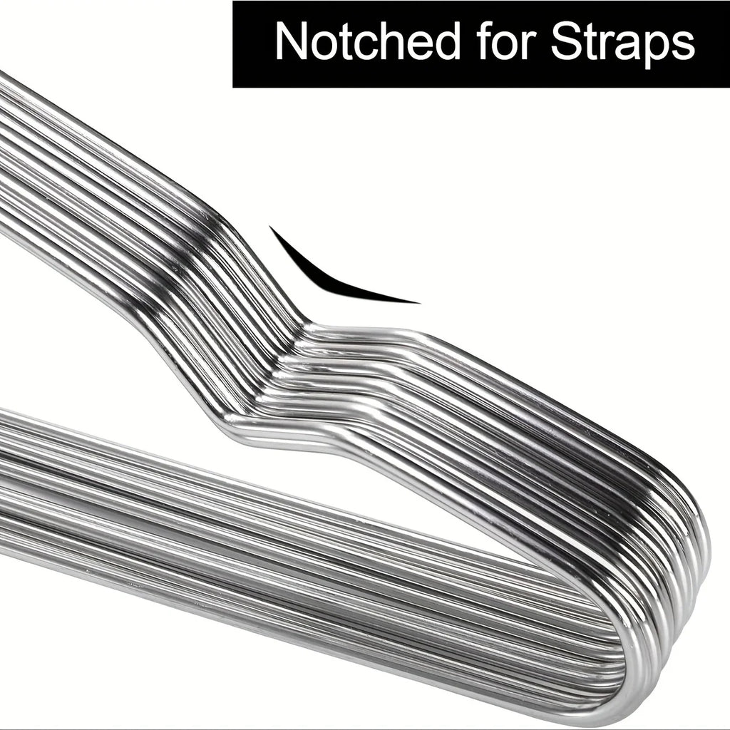 20/50PCS Heavy Duty Stainless Steel Hangers, 16.5 Inch Ultra Thin Space Saving Clothes Hangers, Polished Metal Wardrobe Hangers Oasis Select