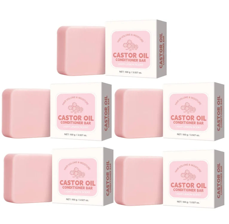 Castor Oil Conditioner Soap Bar,Moisturizing Nourishing Solid Shampoo,Strengthen Hair Roots Care,For Dry Frizzy Damaged Hair Oasis Select Hair Soap 5pcs