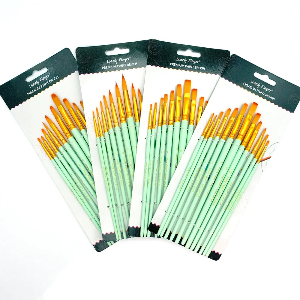 12/48pcs Professional Artist Paint Brush Set,Watercolor Oil Painting Watercolor Drawing Painting Supplies,Nylon Hairs for Artist Oasis Select