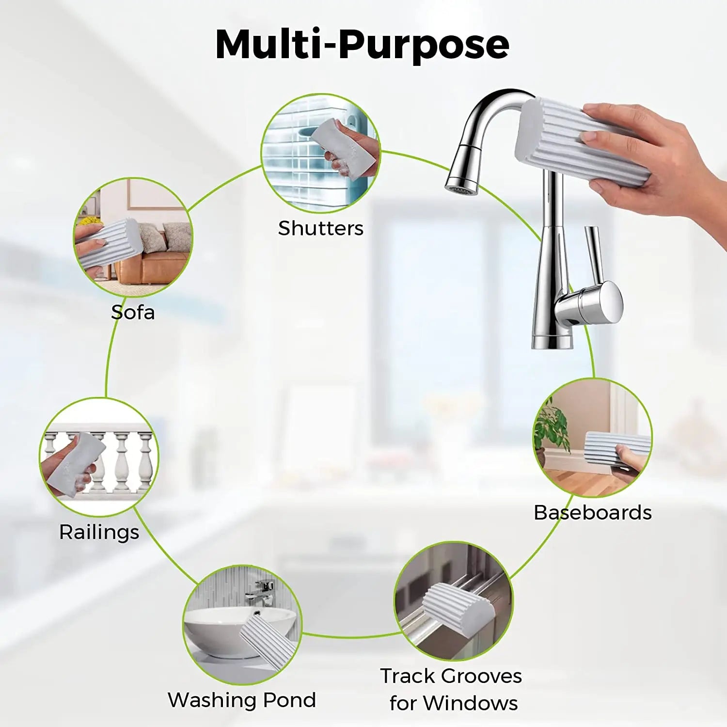 2-10PCS Strong Absorbent PVA Cleaning Sponge Multi-functional Sponge Brush Household Kitchen Cleaning Supplies Car Cleaning Tool Oasis Select