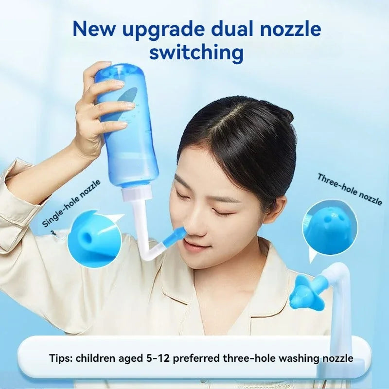 1 Piece Nasal Wash Bottle 300ml Adult And Children Nasal Cavity And Nasal Wash Bottle Physiological Saline Rhinitis Manual Oasis Select Default Title