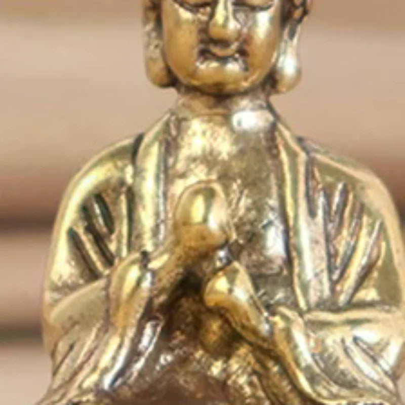 Mini Solid Copper Sakyamuni Buddha Statue Ornament Miniature Figurines Oasis Select
