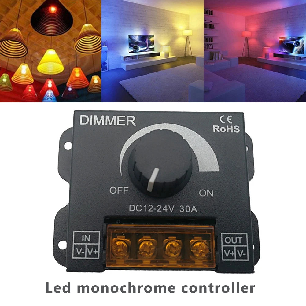 DC 12V-24V 30A PWM LED Dimmer Switch – Stepless Brightness LED Dimmer Switch Oasis Select