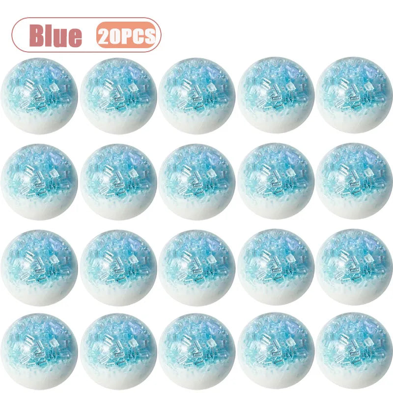 1-20PCS Crushed Ice Cream Soft Squishy Ball Stress Relief Handmade Decor Squeeze Decompression Fidget for Adult Oasis Select Blue-20PCS