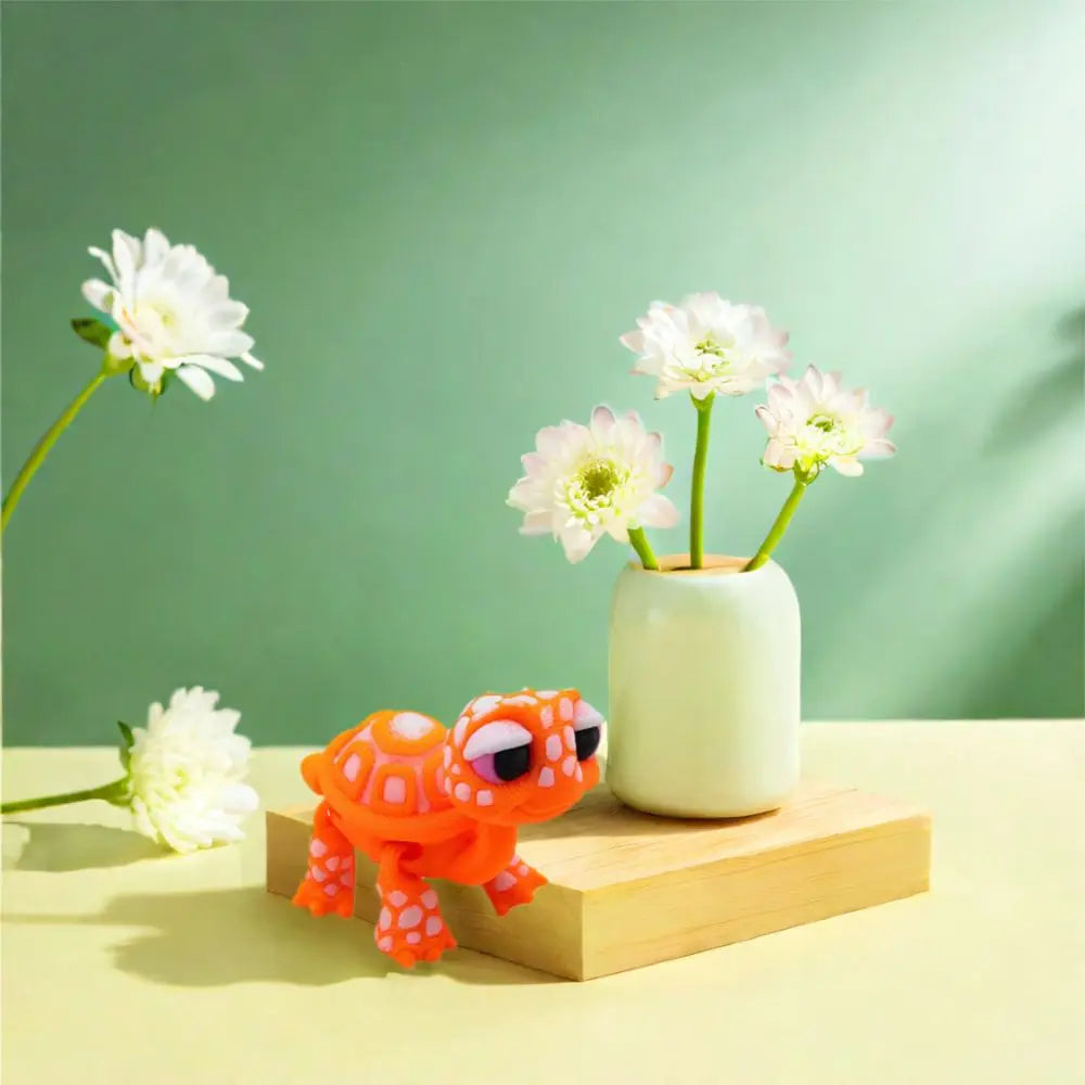 3D Printed Turtle Figurine | Articulated Joints Desktop Decor