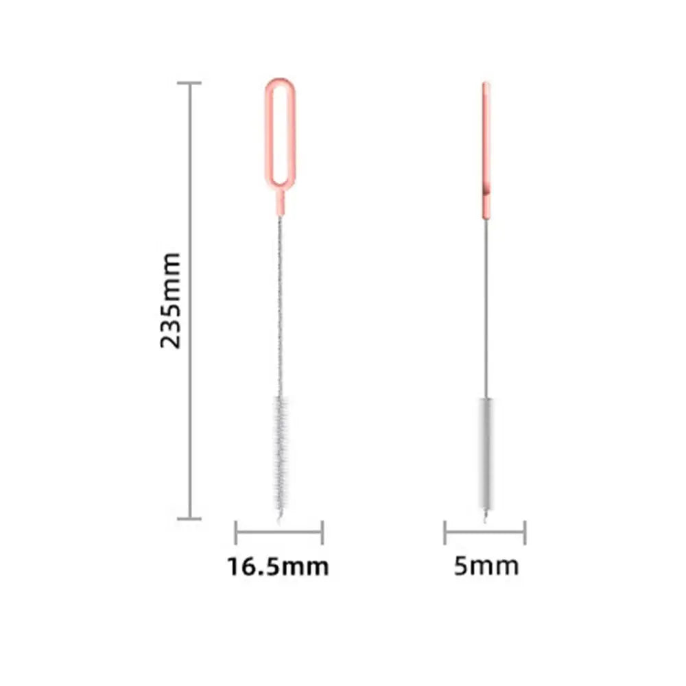 Stainless Steel Nylon Brushes Household Reusable Baby Bottle Cleaner with Long Handle Kitchen Gadgets Straw Cleaning Brush Oasis Select