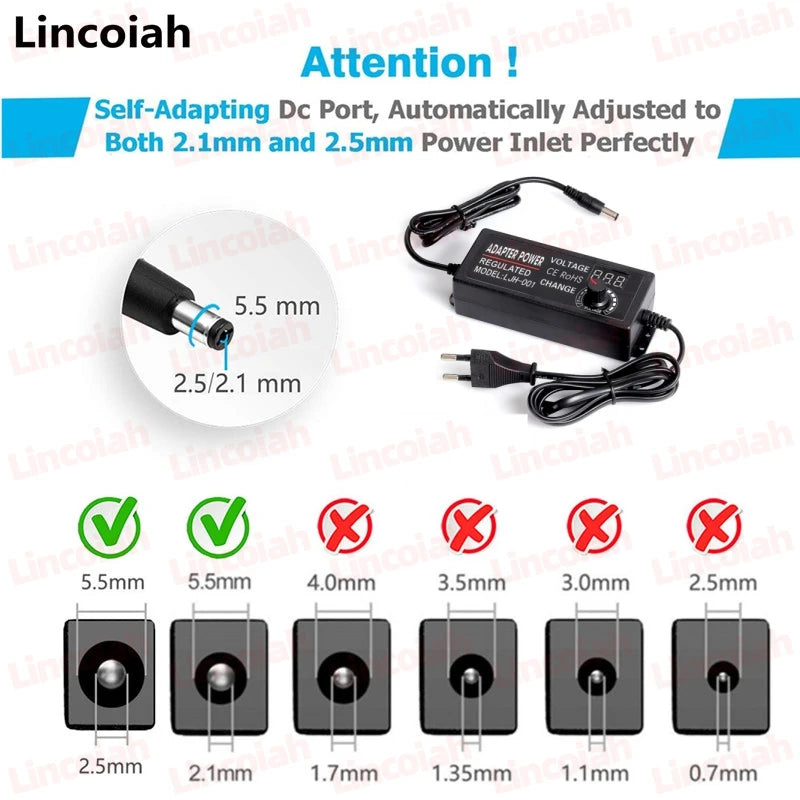 Adjustable AC To DC Power Supply 3V 5V 6V 9V 12V 15V 18V 24V 1A 2A 5A Power Supply Adapter Universal 220V To 12 V Volt Adapter Oasis Select