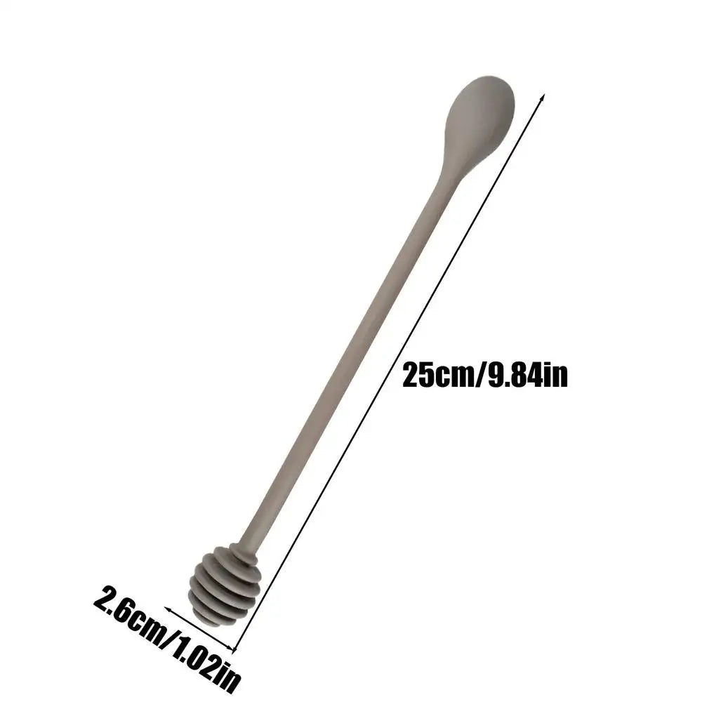 1PC Honey Stirrer Kitchen Honey Dispensing Spoon Non-Drip Jam Mixing Stirrer for Kitchen Baking Cooking Restaurant Jam Syrup Oasis Select Grey
