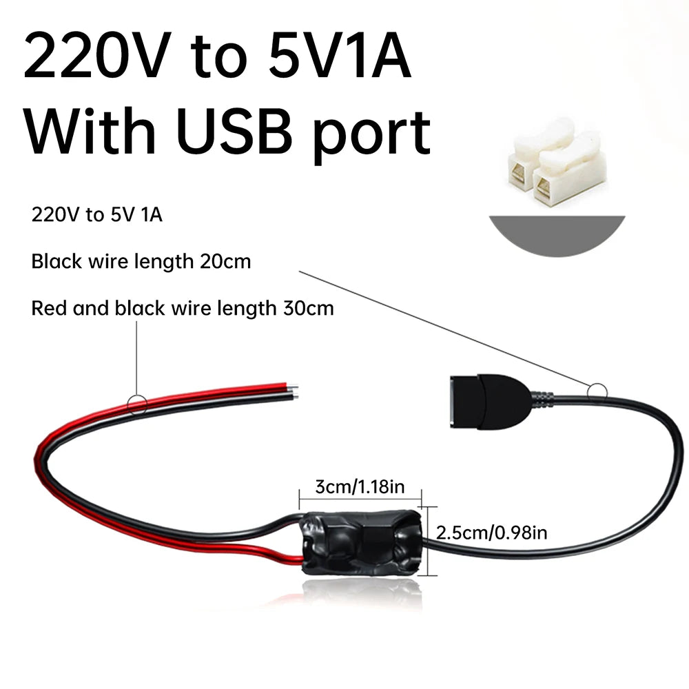 4K Module Wireless Camera DC-AC Step-Down Converter AC 220V To DC 5V 1A 5W Transformer USB Voltage Regulator Power Supply Module Oasis Select USB 1A