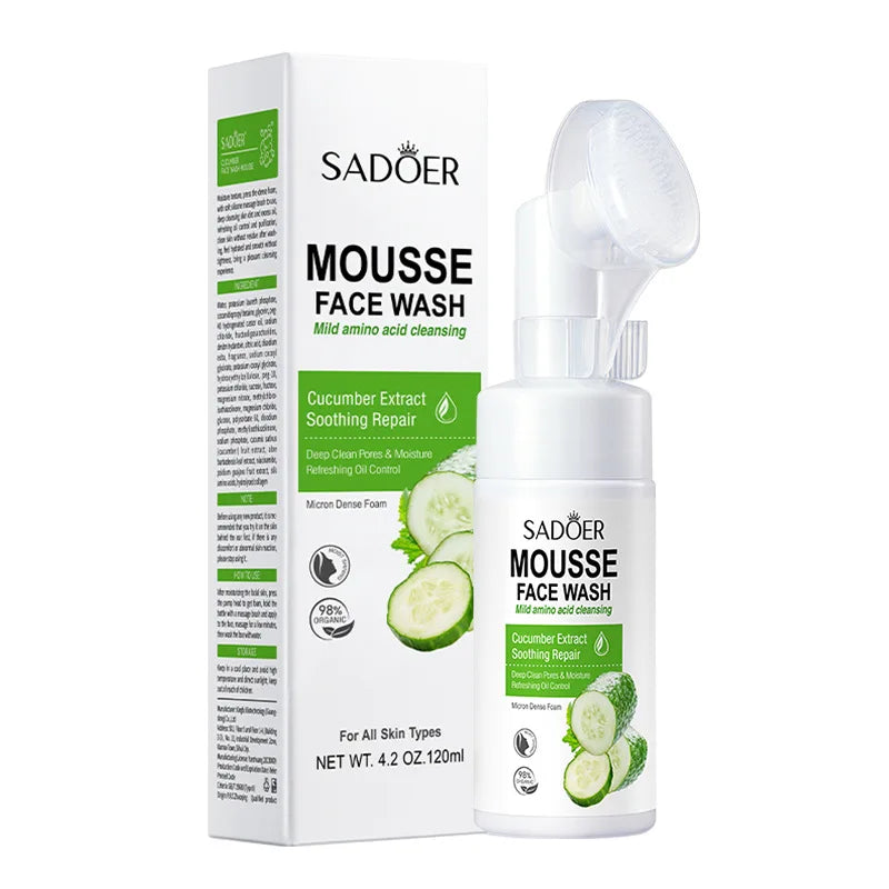 SAODER Fruit Foam Facial Cleanser – Korean Moisturizing Wash Foam Facial Cleanser Oasis Select Cucumber