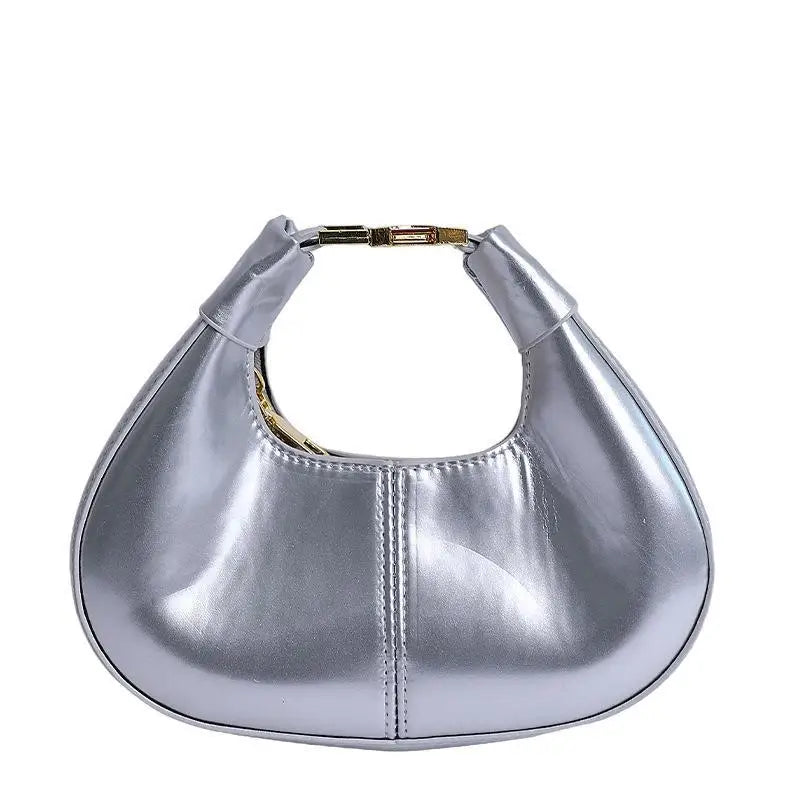 Women's Mini PU Leather Crossbody Bag – Gold Hardware Bucket
