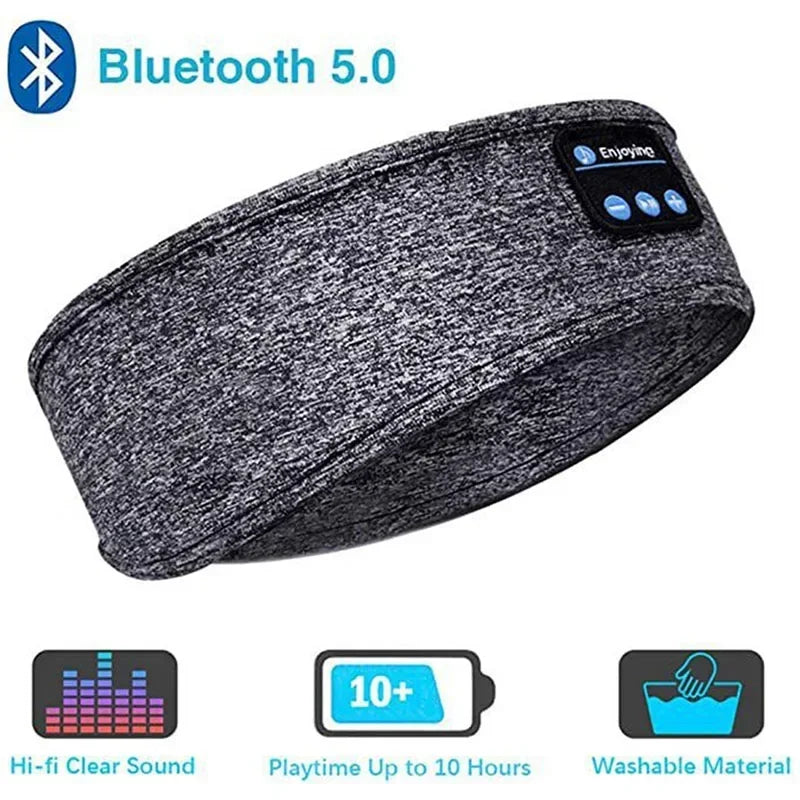 2026 NEW Earphones Sports Sleeping Headband Elastic Wireless Headphones Music Eye Mask Wireless Bluetooth Headset Headband Oasis Select GRAY
