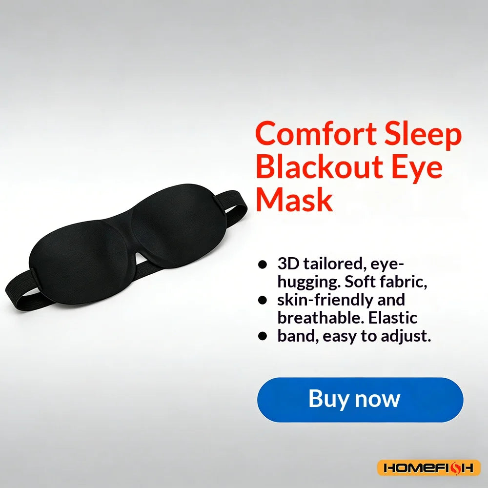 3D Adjustable Sleep Mask with Breathable Design, Blocks Light While Allowing Air Circulation for Eyes, Unisex Comfort Fit Oasis Select